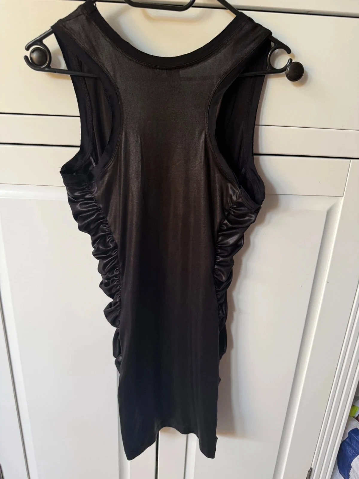 Next Runway Collection black pleated/shirred mini dress Size S – photo 2